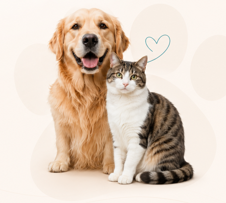 Perro y gato felices, cuidados en AlfaVet